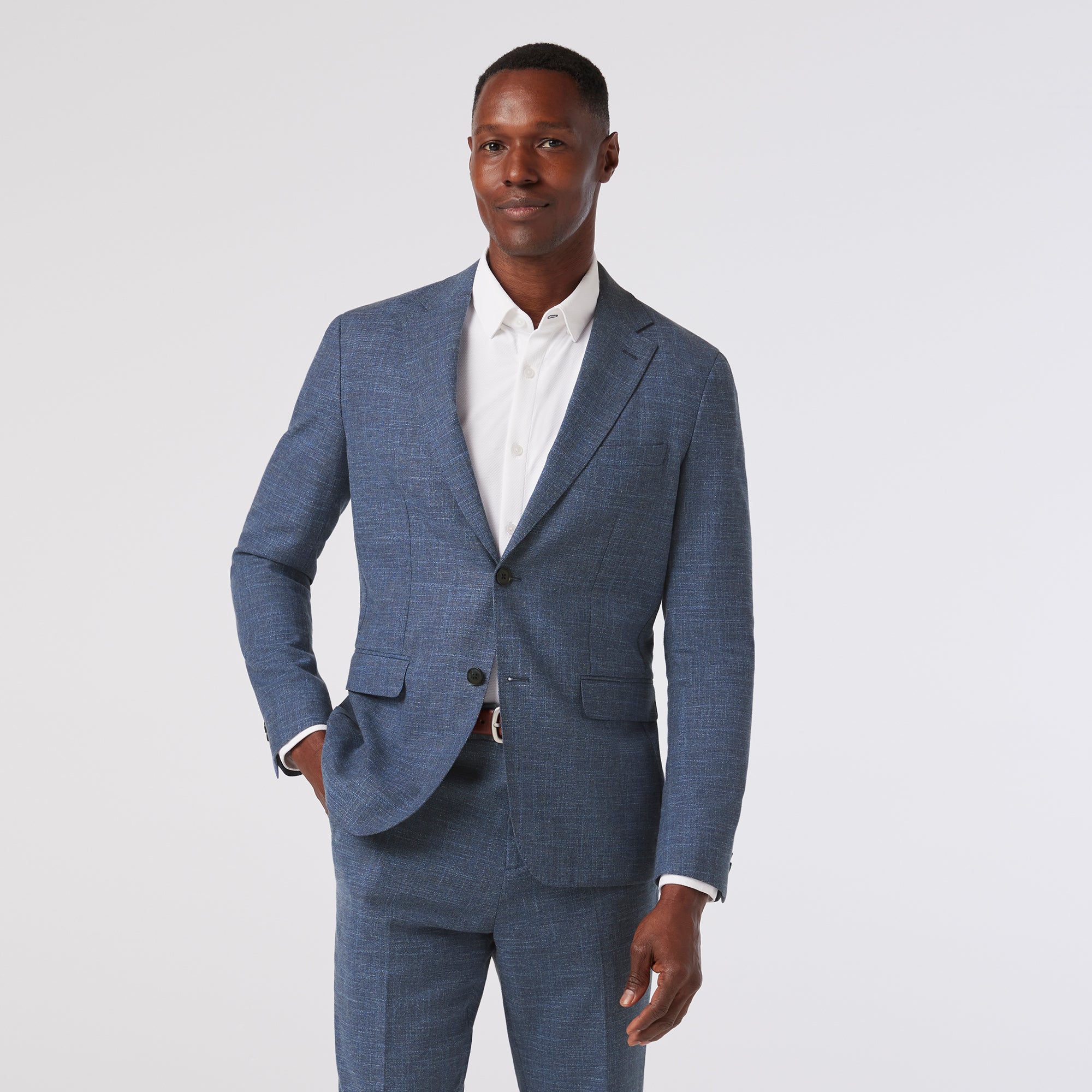 Fresco Lightweight Suit Jacket - Coastal Fjord Heather