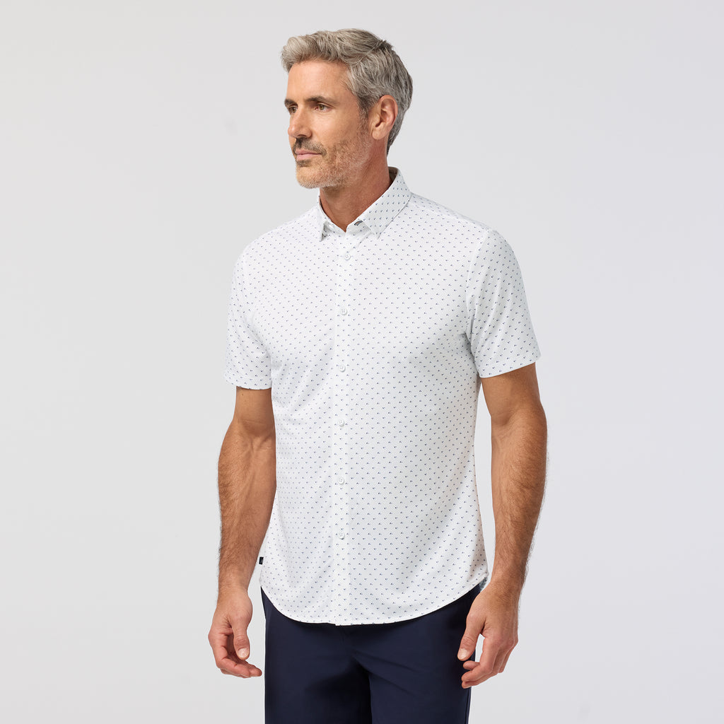 Halyard Short Sleeve - White Tossed Triangle