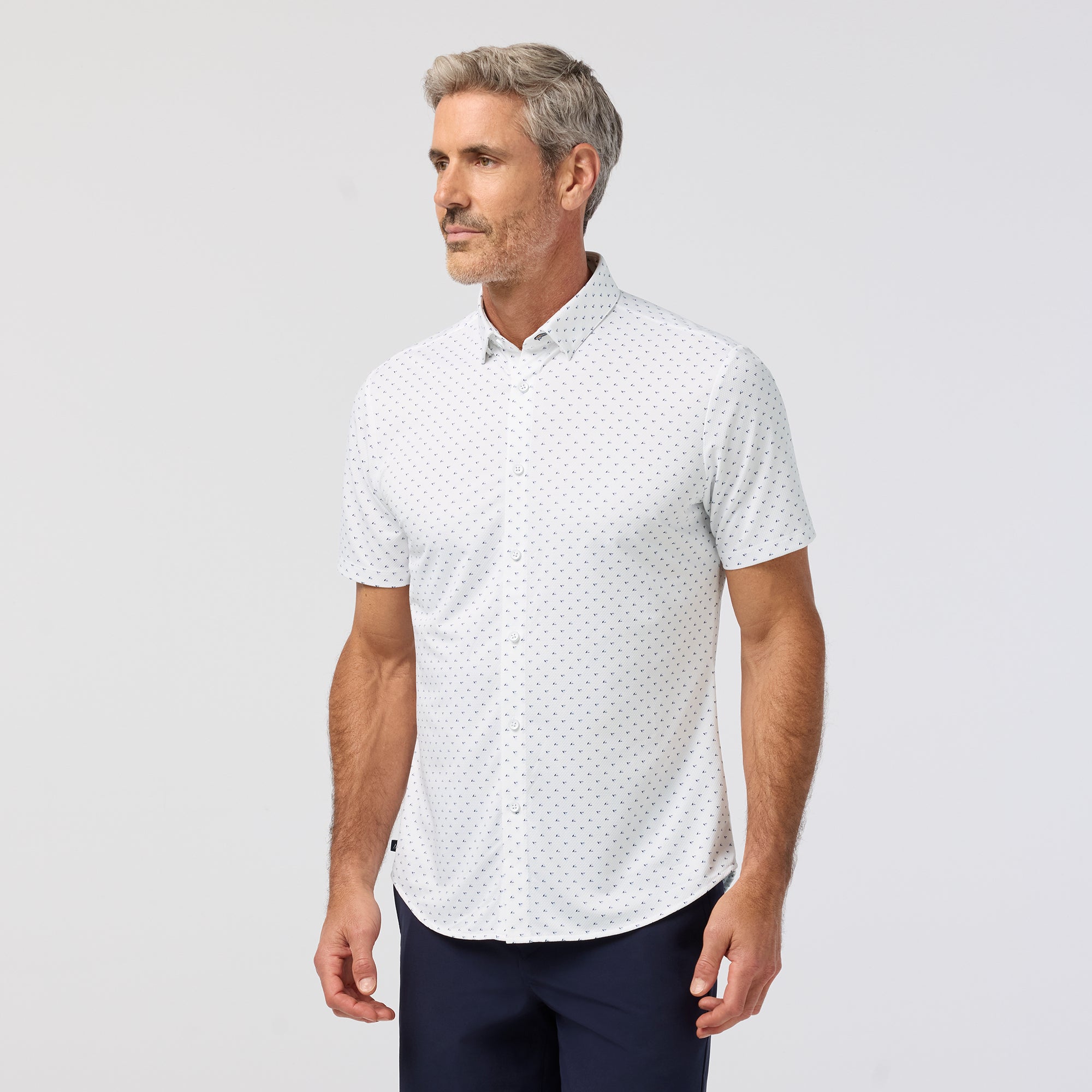 Halyard Short Sleeve - White Tossed Triangle