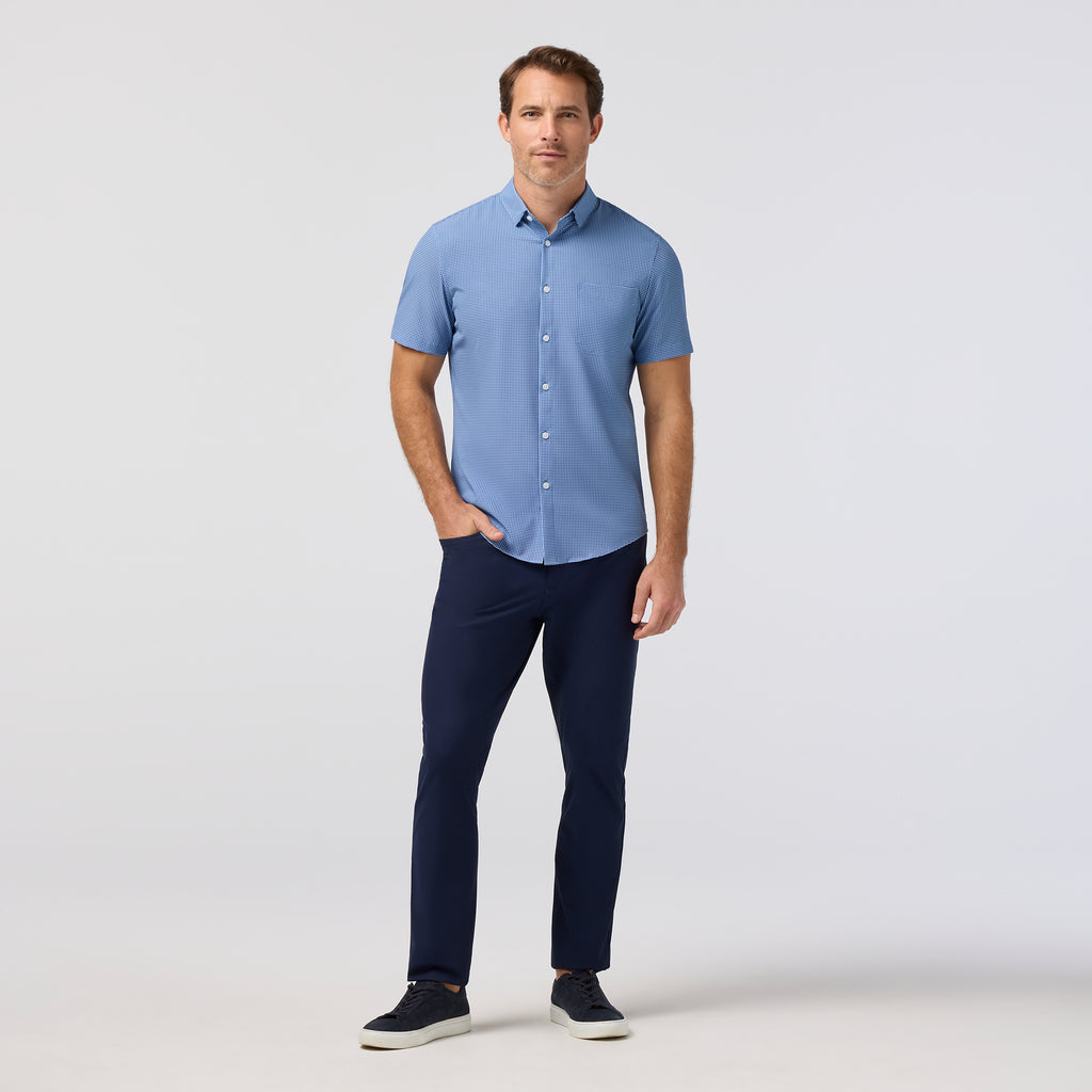 Leeward Short Sleeve - Cloud Blue Tonal Circle Print