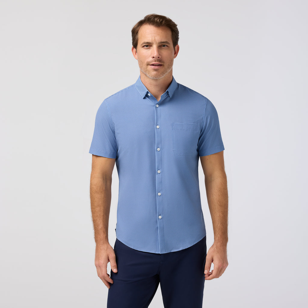 Leeward Short Sleeve - Cloud Blue Tonal Circle Print