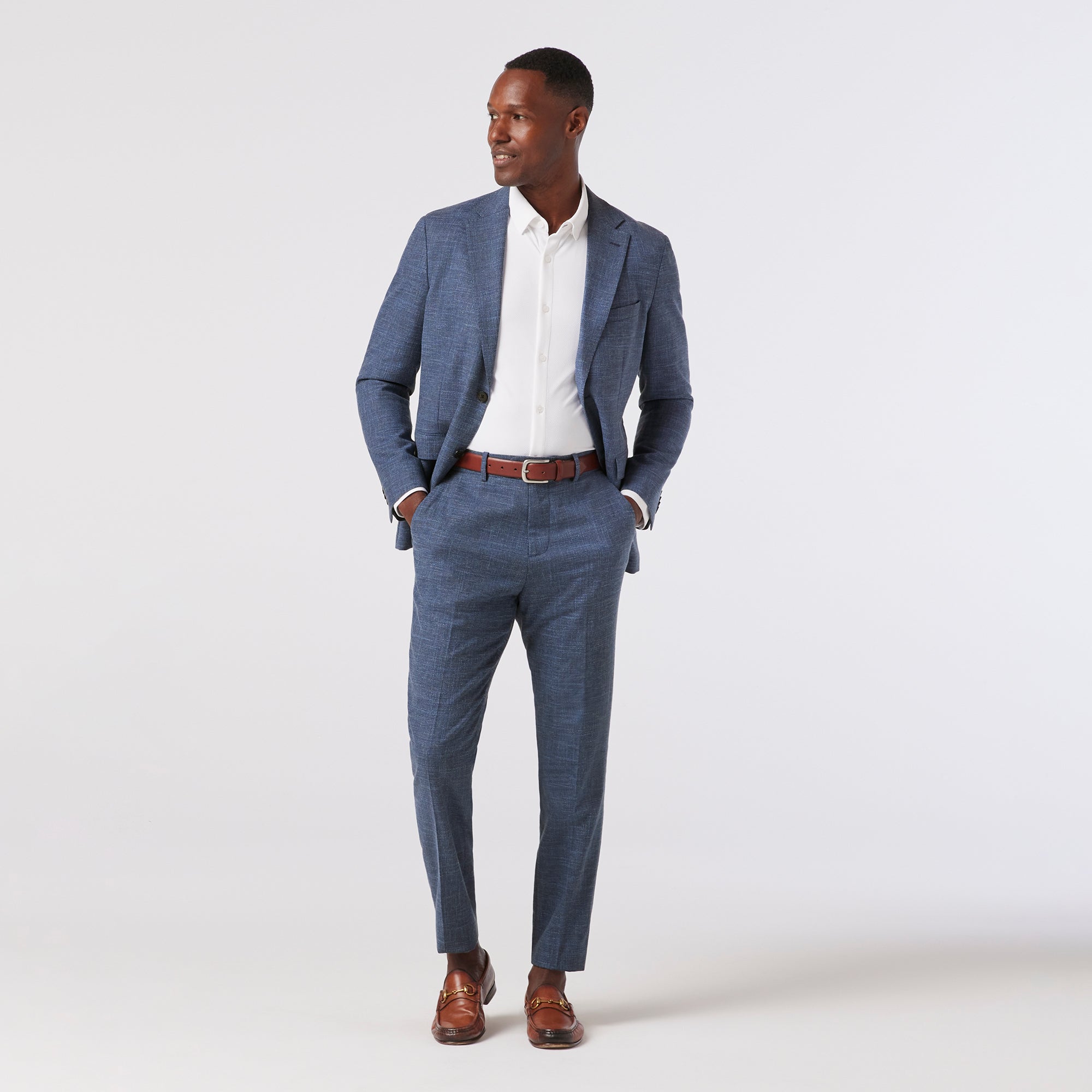 Fresco Lightweight Suit Jacket - Coastal Fjord Heather