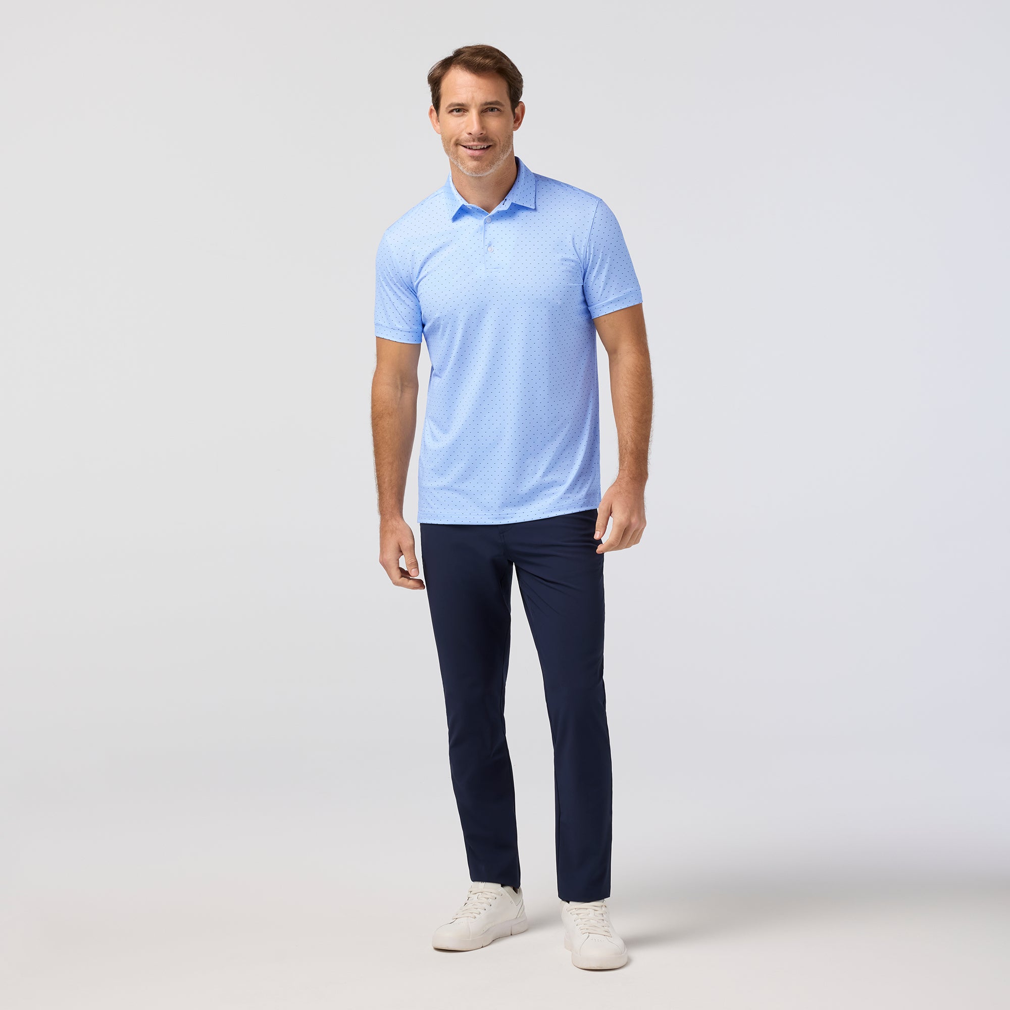 Versa Polo - Cloud Blue Stacked Geo