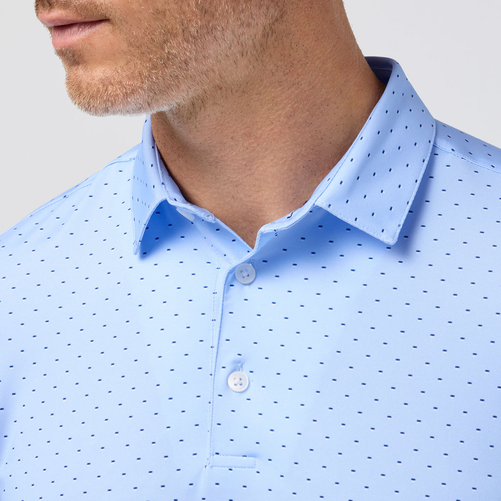 Versa Polo - Cloud Blue Stacked Geo