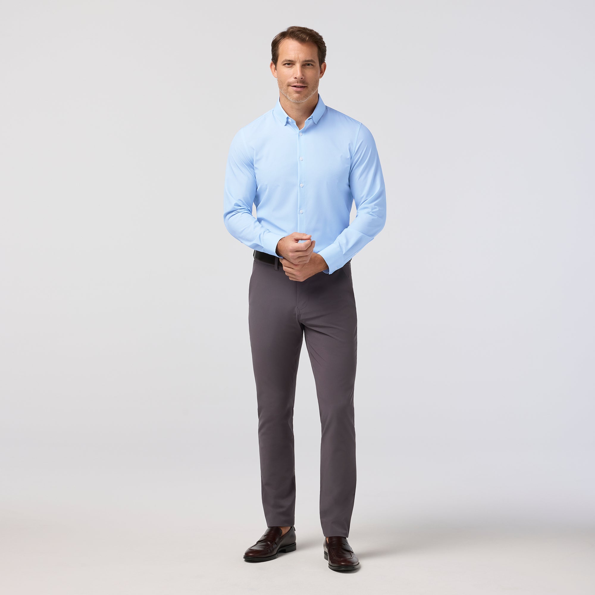 Leeward Dress Shirt - Cloud Blue Micro Dot