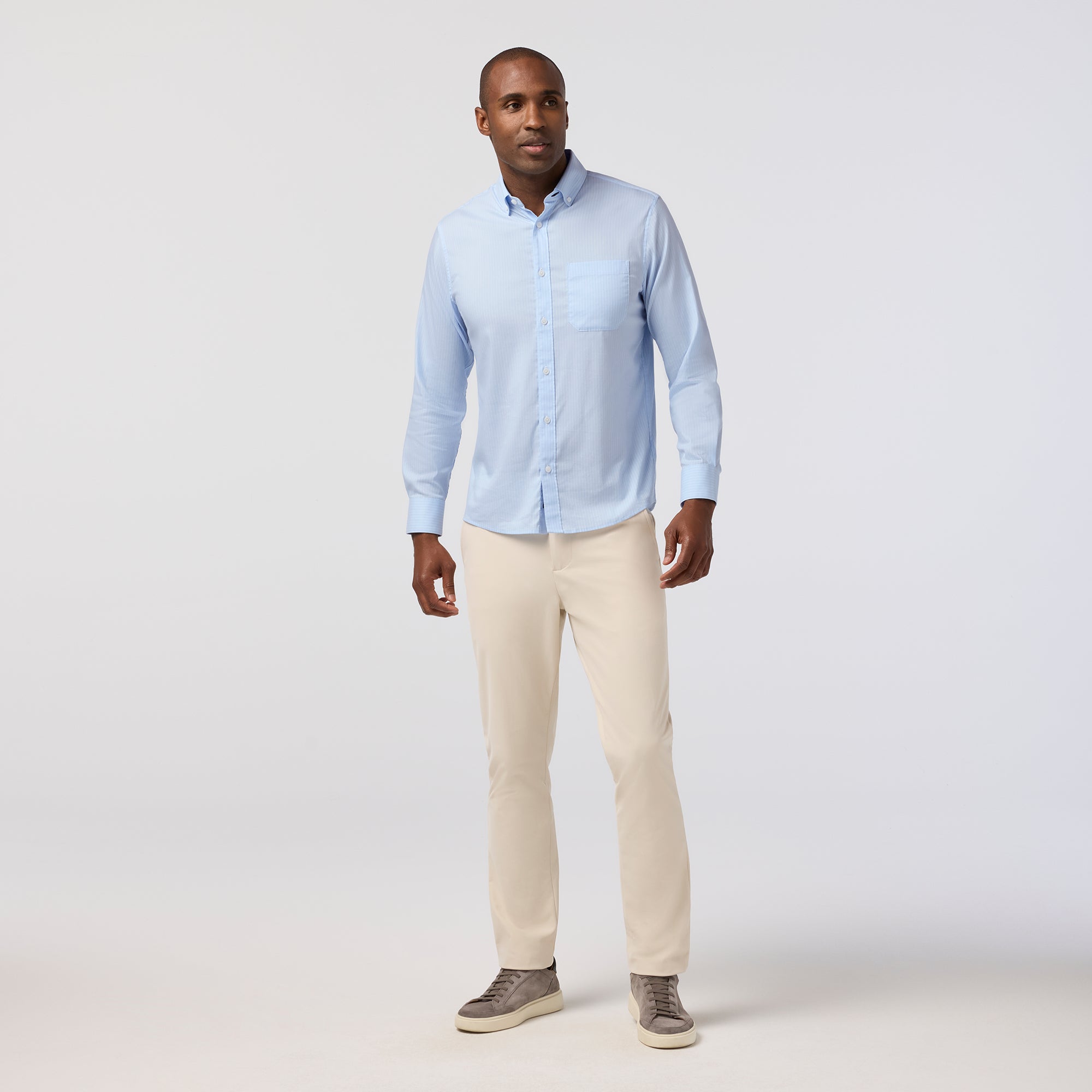 Kennedy Shirt - Cloud Blue Chalk Stripe