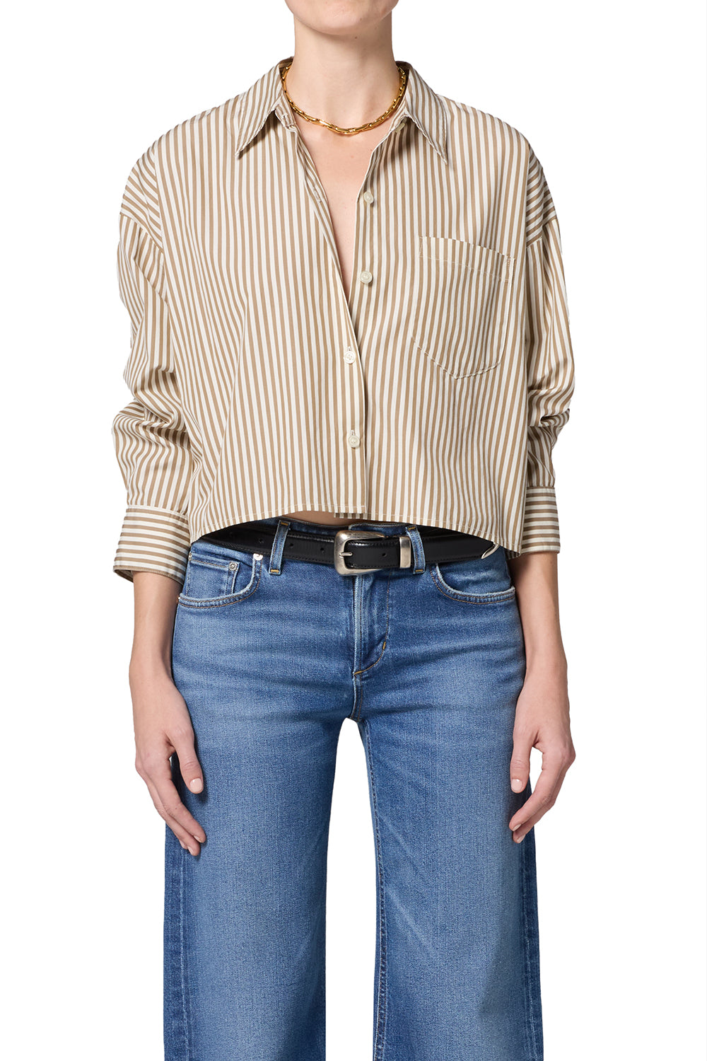 Petit Ami Japanese Poplin Shirt - Sandatlas Stripe