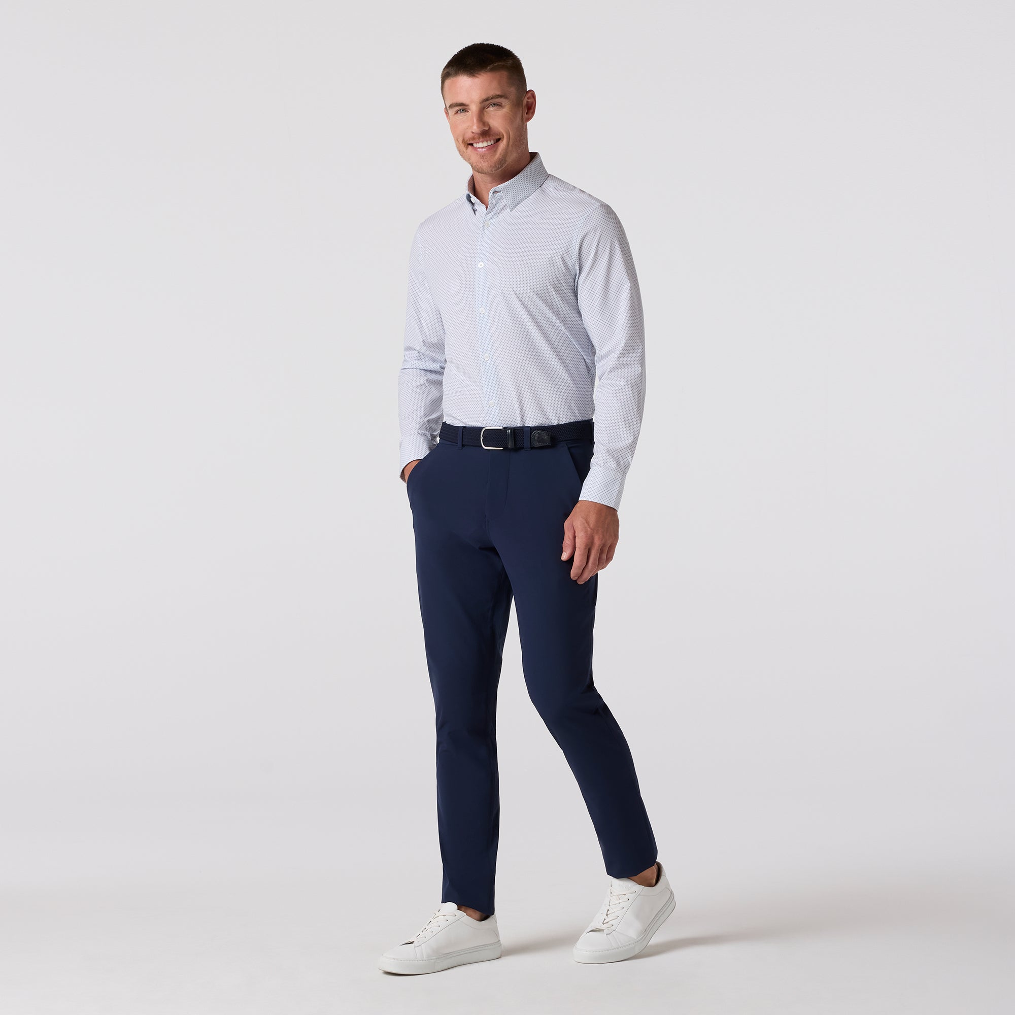 Leeward Dress Shirt - White Plus Print
